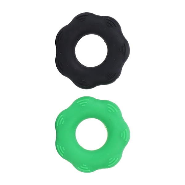 2 st Fingergrepp Styrketränare Män Kvinnor Silikon Elastisk Handgrepp Förstärkare 50lb (Mörkgrön+Svart)