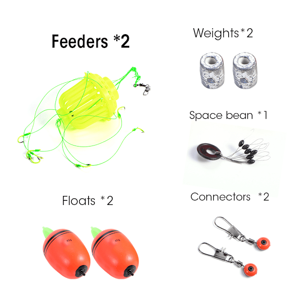 Fiske Explosion Metod Bete Matare Flöte Krok Space Bean Tackles Kit Tillbehör (10#)