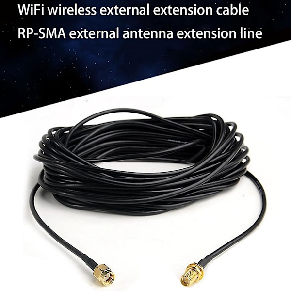 20m förlängningskablar Sma hane till hona koaxial förlängningskabel Wifi router antenn antenn koppar P  [dB} Black