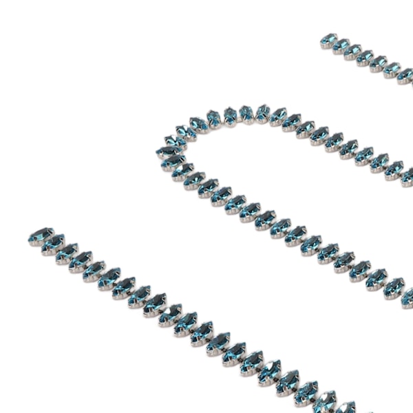 Rhinestone Klokedja 1 Yard Lång Glittrande Elegant Mångsidig Rhinestone Rem för Smycken Kläder DIY Blå