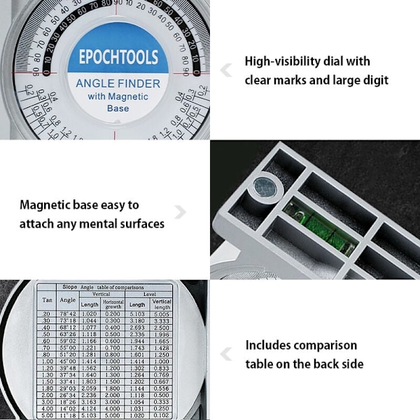 Vinkelmätare: Magnetisk Kontakt, Ergonomisk Positionerare För Exakt Vinkelidentifiering Och Bekväm Användning Inom Byggteknik, Solenergi