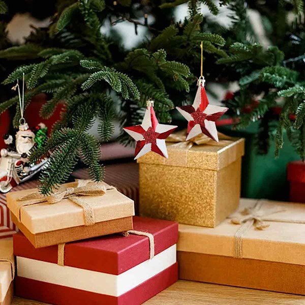 Julgransprydnader, Set med 2 Julhattar och Polkagrisar Juldekorationer Små Hängen Style 2