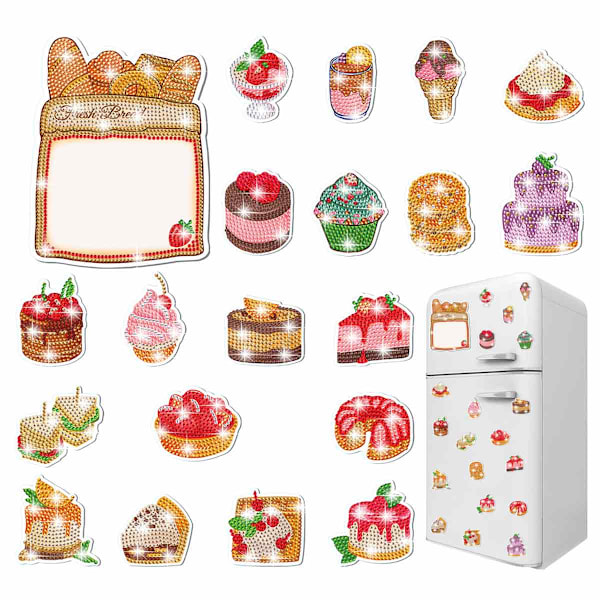 Jul Diamantmålning Magneter Jul Kylskåpsmagnet Diamantkonst Kit Julgran Snögubbe Diamantkit för Vuxna Barn Hantverkspresent Style 1