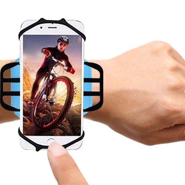 Mobilarmband, 360° roterbar mobiltelefonhållare, lämplig för alla mobiltelefoner från 4,0 till 7,0". Universal justerbart armband, lämpligt