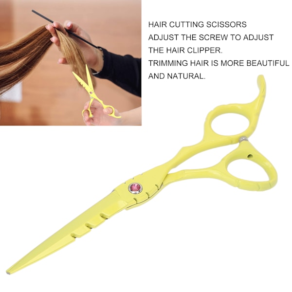 15 cm Rostfria Saxar Skägg Frisörsax Trimsax Klippare för Hemmasalong Barberare Gul