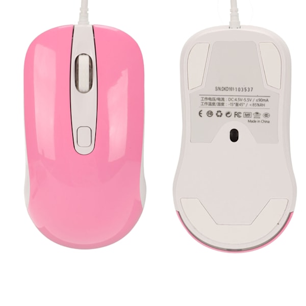 Trådbunden Gamingmus RGB Bakgrundsbelyst 3500DPI 4 Knappar Ergonomisk Design Trådbunden Datormus Rosa