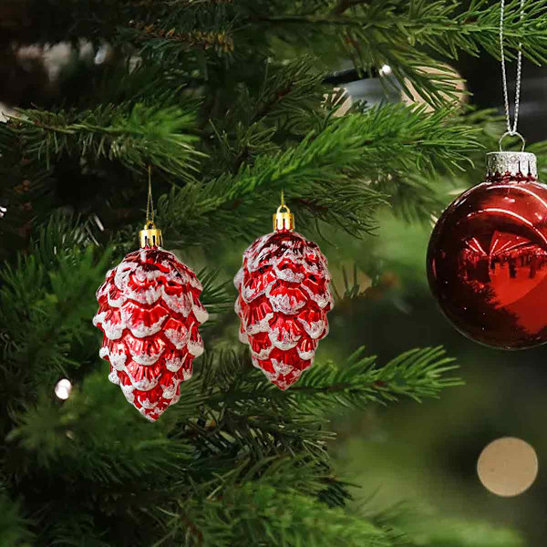 Julgransprydnader, Set med 2 Julhattar och Polkagrisar Juldekorationer Små Hängen Style 1