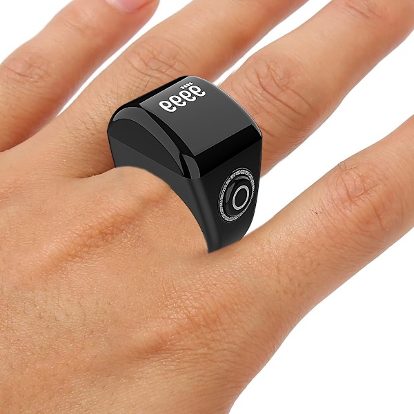 Smart Ring, Digital Azan Väckarklocka, Digital Tasbih Fingerräknare med OLED-skärm, Vattentät, APP-stöd Räknare Smart Ring 20mm