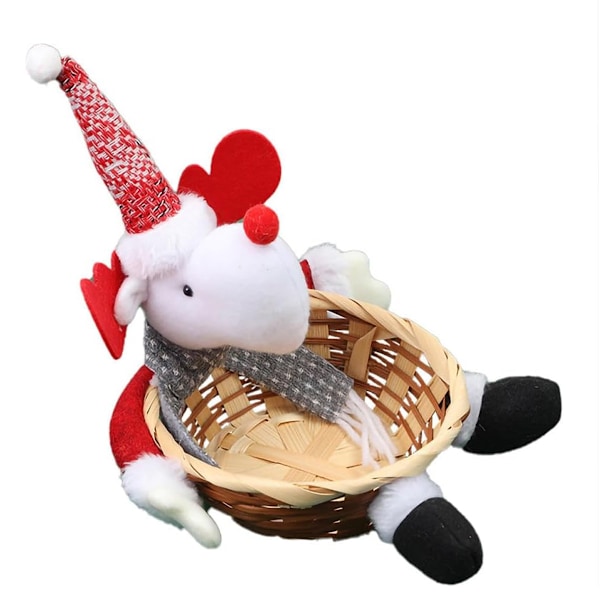 Julgodisskål Korg Söt Julgodisförvaringskorg Godisskål Julbordsdekorationer Inomhus Sockerskål Fruktskål för Middag Kök Hem Style 3