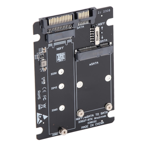 M.2 till SATA-omvandlare, 2-i-1-adapter för högpresterande SSD-installation, Intel Standard Interface & Plug and Play för sömlös integrering med