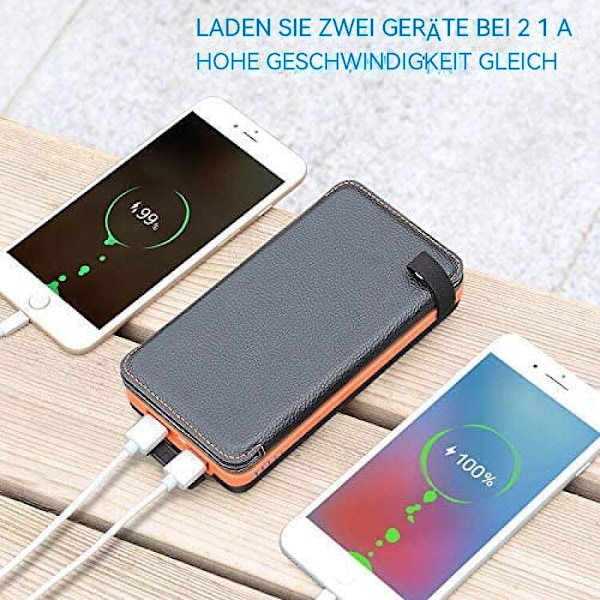 Bärbar Solcellsladdare, Snabbladdande Powerbank med 4 Vikbara Paneler, Vattentät Utomhusladdare med USB-C PD för Vandring, Camping &amp;