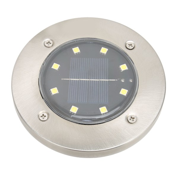 Solcellslampor för Mark 8LEDs Vattentäta Vitt Ljus Disk Solcellsdecklampor för Trädgårdar Passager 8 LEDs Vitt Ljus