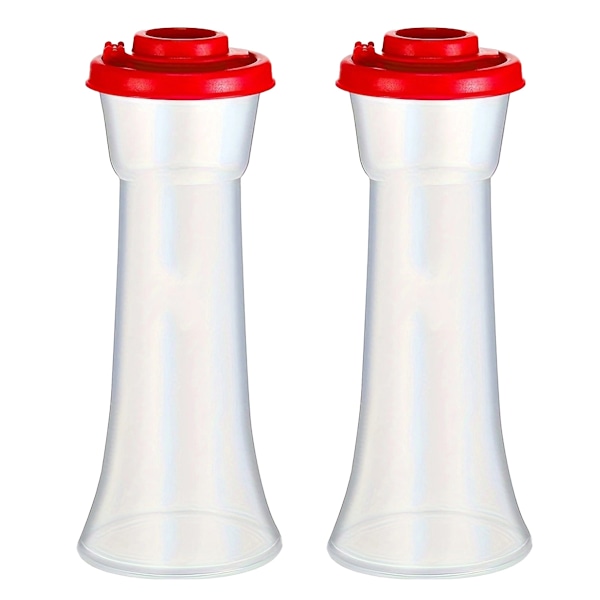 Timglas Salt- och Pepparset med 2 Behållare, Lufttäta Lock, BPA-fria, Tål Maskindisk Red