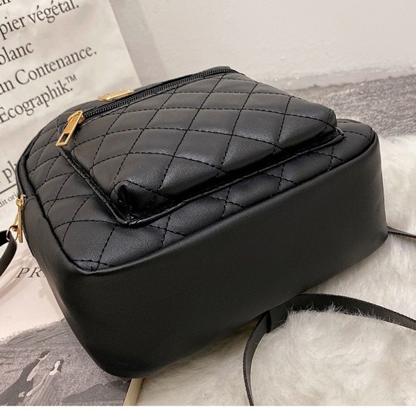 Dam läder dagryggsäck liten elegant ryggsäck fashion casual ryggsäck