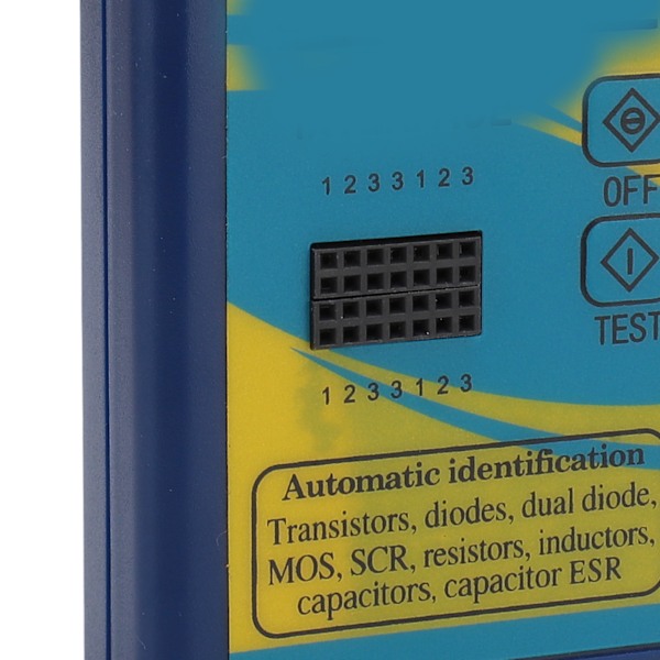 Transistortestare 1,8 tums TFT Färgskärm NPN PNP Autoidentifiering Mosfet Automatisk Kontroll för Testning Detektion Blå