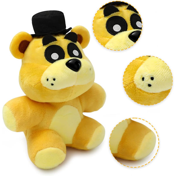 Golden Freddy Plysch 6.5\", Five Nights Bonnie Foxy Chica Springtrap Glamrock Freddy Plyschdjur på Freddy's ,FNAF Golden Bear Djur Plyschdjur