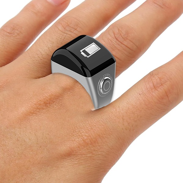 Smart Ring, Väckarklocka, Digital Tasbih Fingerräknare med OLED-skärm, Vattentät, APP-stöd Counter Smart Ring 18mm