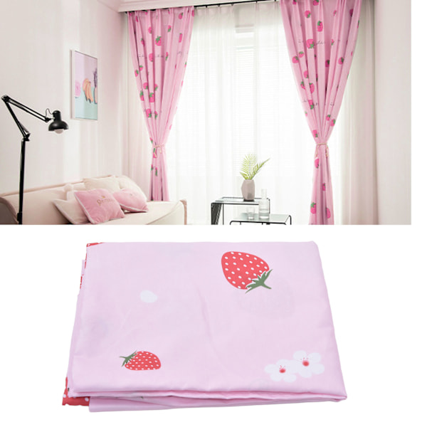 Kawaii Jordgubbstryck Queen Size Sänglakan, Jordgubbsmönstrad Sängkläder Set för Vardagsrum Sovrum Matsal (Rosa)