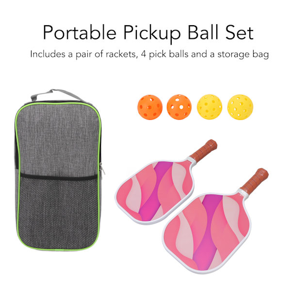 Pickleballracket, Livfullt färgad glasfiberyta för elitkraft och precision, Professionell pickleballracket för nybörjare och proffs
