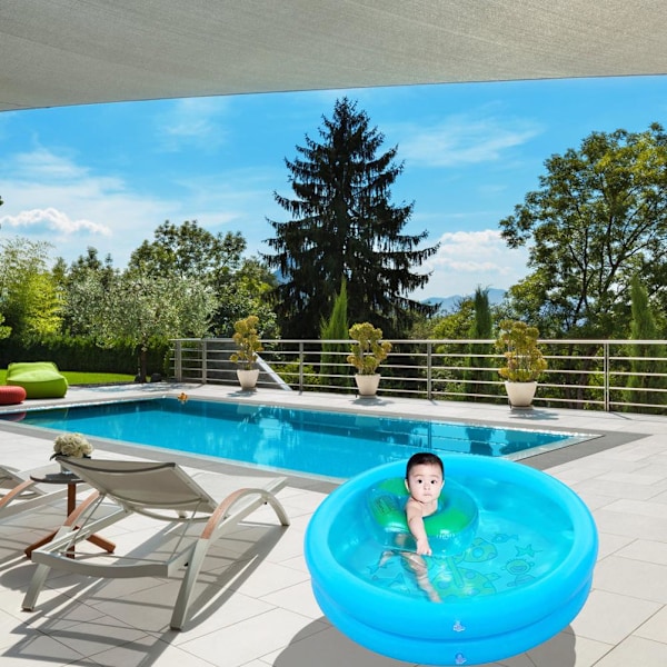 Innovativ Uppblåsbar Barnpool, Förtjockad PVC-pool Med Mjuk Botten För Bekväm Utomhuslek, Bärbar Vikbar Pool Perfekt För Havsmiljö