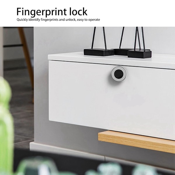 Säkerhet Återskapad, Smart Fingeravtryckslås för Möbler, Snabb Igenkänningsteknik, Zinklegering Hållbarhet, Bluetooth Upplåsningsfunktion,