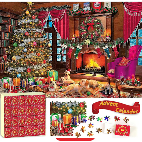 Julkalender Pussel Julnedräkning Pussel Blind Box Leksak (FMY) 1000 Pieces