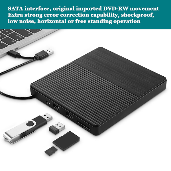 Ultratunn Extern Enhet USB3.0 Type-C Dubbelt Gränssnitt Mobil Optisk Enhet för Laptop