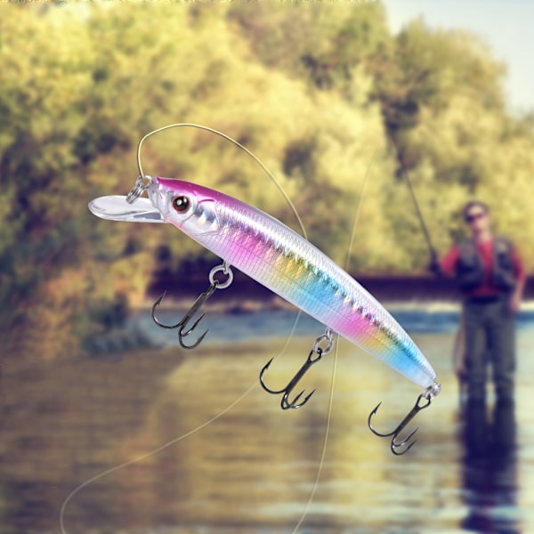3D Ögon Livslik Konstgjord Krok Lockbete Leurre Bete Crankbait Fiskeredskap (Färgglatt)