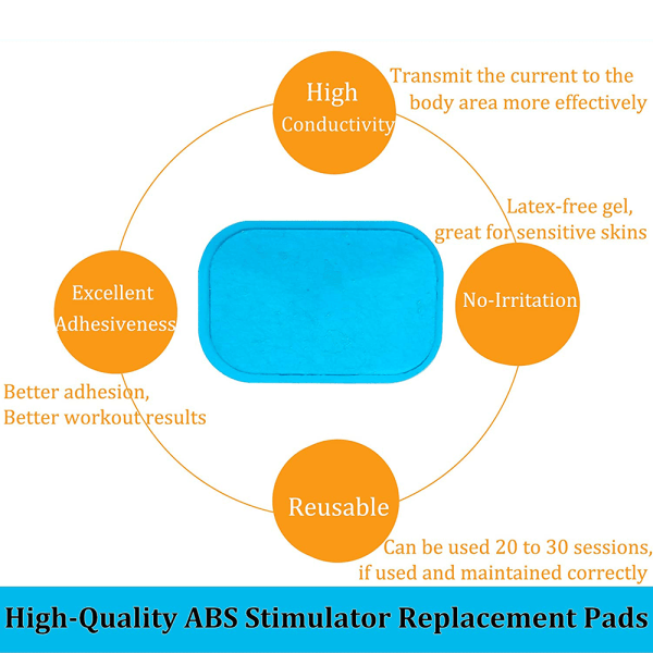 60 st Gelplåster för Gel Pad, Abs Trainer Ersättnings Gelplåster Abdominal Toning Bälte Muskel Toner Ab Trainer Tillbehör