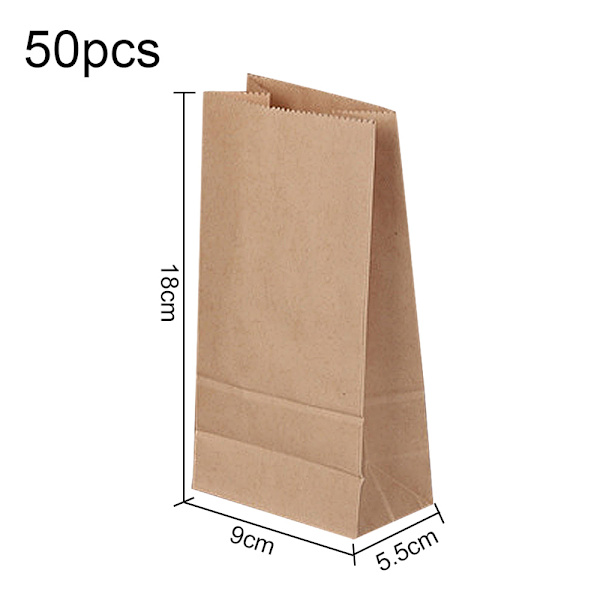 Lunchpåse/matkasse, kraftpapper, mångsidig användning, bruna papperspåsar för shopping, förvaring, små papperskorgar och mer 50 st