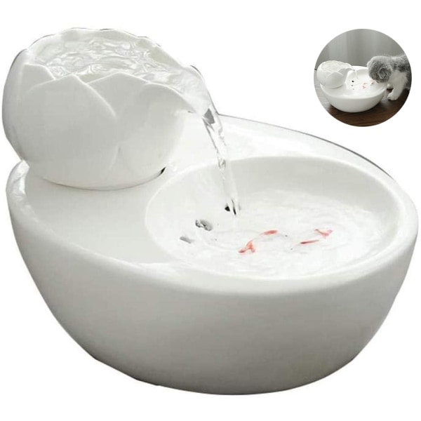 katzenbrunnen keramik Pet Wasserspender - Lotus Vertikale katzen trinkbrunnen - automatiskt Zirkulationsfilter Wasser Gesundheit und Hygiene Bottom