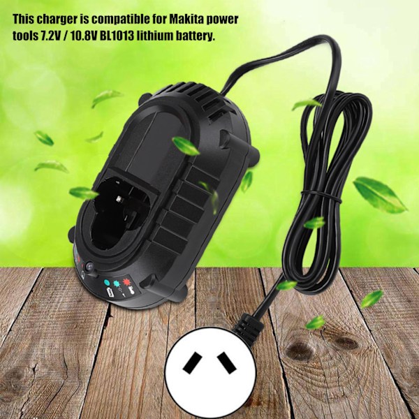 Professionell Litiumjonbatteriladdare, Batteriladdare för Elverktyg med LED-indikator för Makita 7.2V-10.8V Litiumjonbatterier