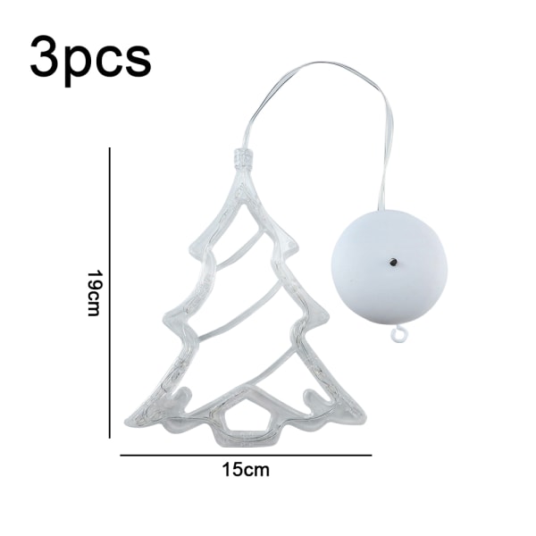 3 st julfönsterdekoration sugkoppsljus Christmas tree