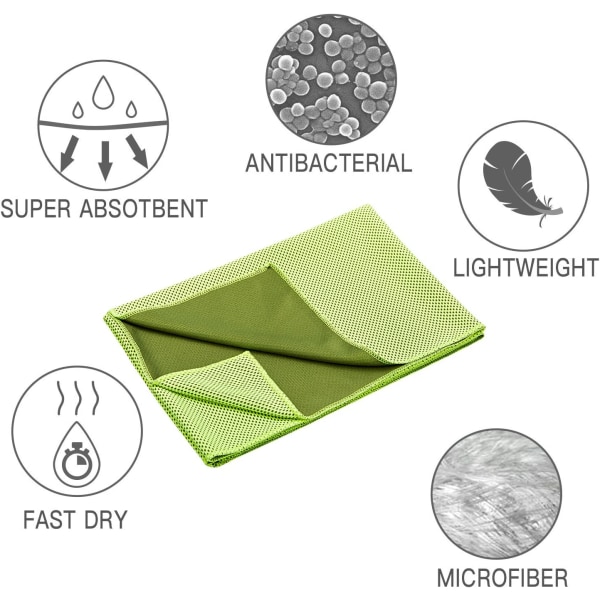 Ultralätt kompakt (30 x 90 cm) kylhandduk 3-pack | mikrofiber sporthandduk för utomhus, gym, resor eller gåvor (blå/grå/lila)