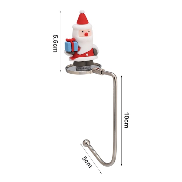 Julstrumphängare för spiselkrans, julstrumphållare för öppen spis Ren Julgran Snögubbe Tomte Spiselkranskrokar Strumphängare Style 3