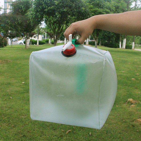 Multifunktionell Vikbar 20L Transparent Vattenbehållare Hink för Utomhusfiske Camping