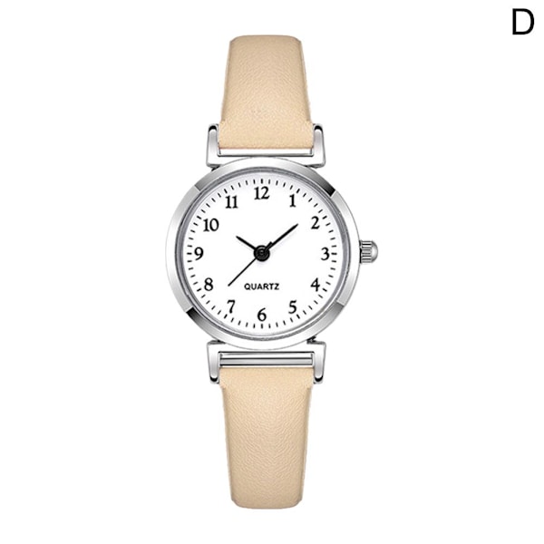 Basic Quartz Watch Dam Small Square Armbandsur Läder Student Beige One size Beige One size