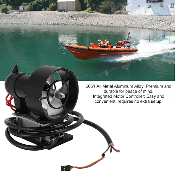 KYO 12ET Undervattenstruster Borstlös Motor 11KG 4-bladig Aluminiumlegering Inbyggd Kontroller Ubåtspropeller 12‑25.2V För ROV CCW