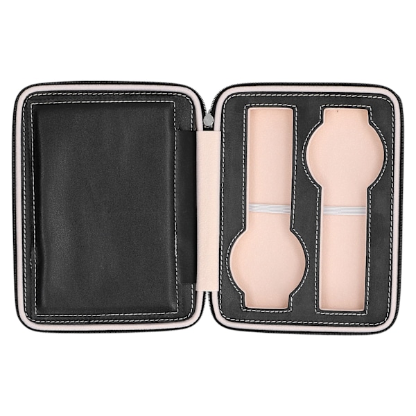 Elegant Klockpresentation, Rese-klocketuier med Mikrofiberläder och Bilsömnad för Män Kvinnor, Portabel Klockförvaring med Stor Kapacitet