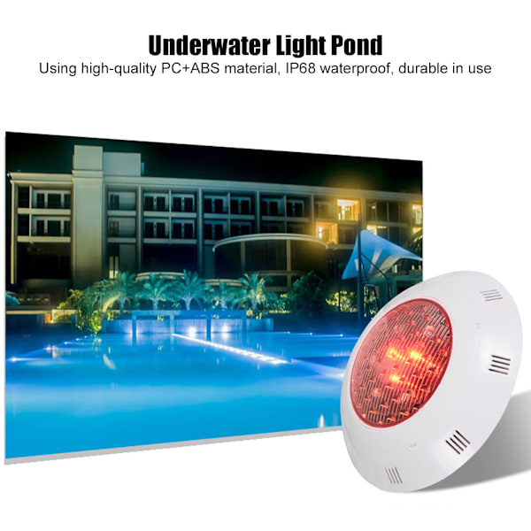 RGB Färgskiftande Poollampa, Vattentät LED-lampa för Undervattensbruk, Enkel Installation med Medföljande Instruktioner och Tillbehör, Säker Spänning