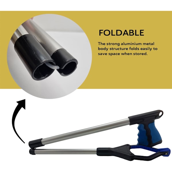Fällbar Sophämtare Lång Arm Skräpplockare med Magnetisk Spets, Ergonomiskt Handtag med Roterande Huvud - Grabber Stick Sophämtare - Halksäker