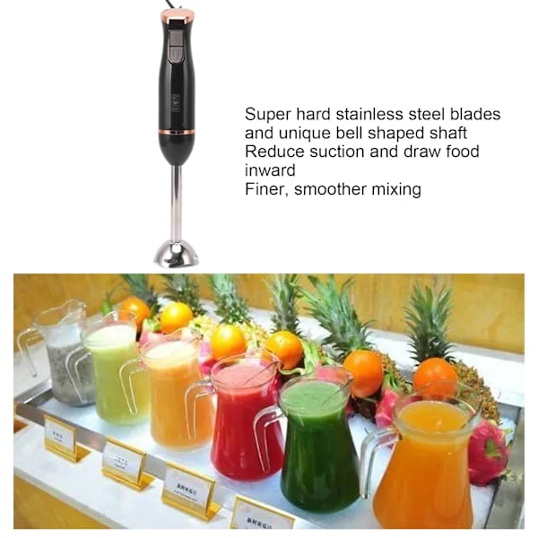 Professionell stavmixer, rostfria blad, portabel mixer, justerbar hastighet för enkel mixning av frukt, barnmat och