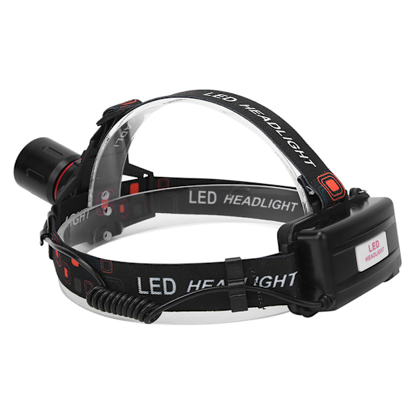 Uppladdningsbar pannlampa med superljus T6 LED-chip, vattentät zoombar ficklampa i aluminiumlegering, ergonomiskt utformad för utomhusäventyr