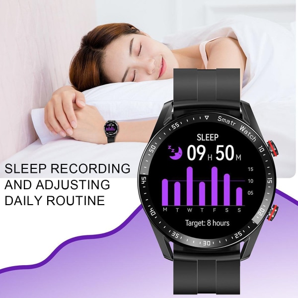 Smarta klockor för män, watch med Bluetooth -samtal (Svara/Ring samtal), 1,28” HD Fitness Tracker- watch för Android/iOS-telefon