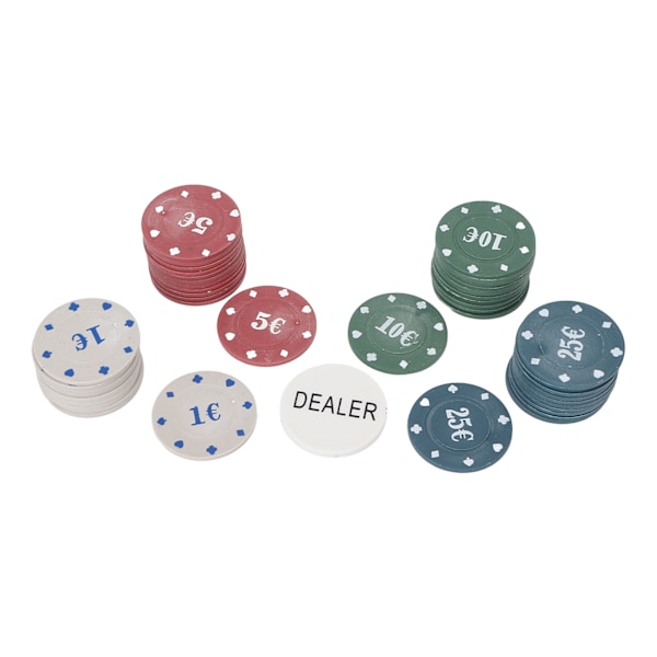 100 st Interaktiva Pokerchips Kortset med Portabel Järnlåda för Familjefest