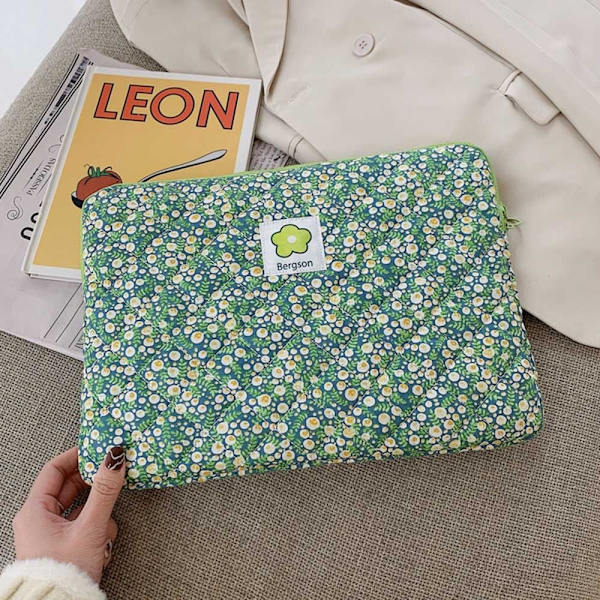 Laptop Sleeve Case Väska Liner Bag 14 TUM GRÖN BLOMMA GRÖN BLOMMA. 14inchGreen Flower