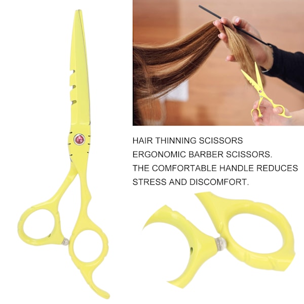 15 cm Rostfria Saxar Skägg Frisörsax Trimsax Klippare för Hemmasalong Barberare Gul
