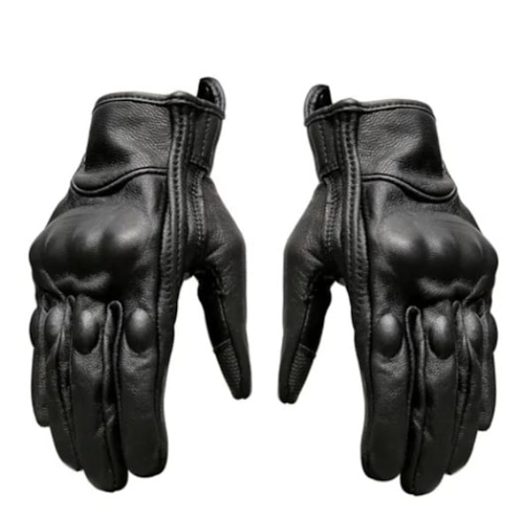 Perforerade läderhandskar, ergonomisk design &amp; förstärkt fullfingerskydd, mångsidiga utomhusridhandskar för män &amp; kvinnor