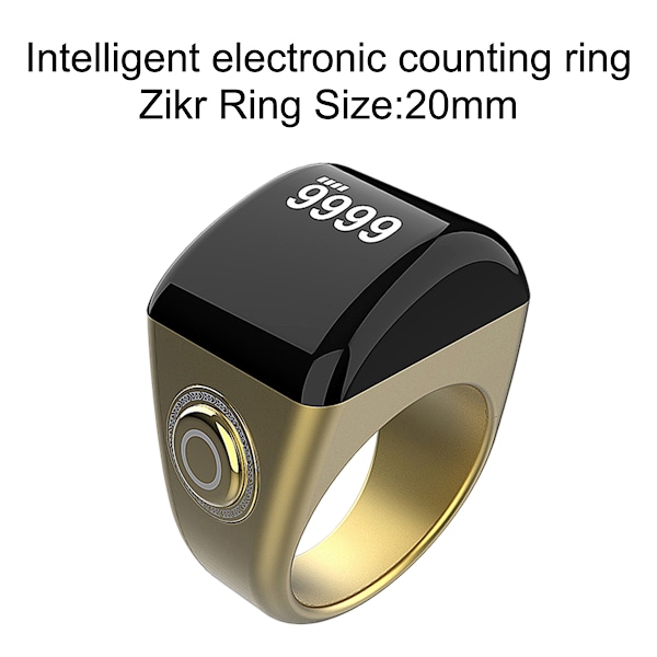 Smart Ring, Digital Tasbih Finger Counter med OLED-skärm, Vattentät, APP-stöd Counter Smart Ring 20mm