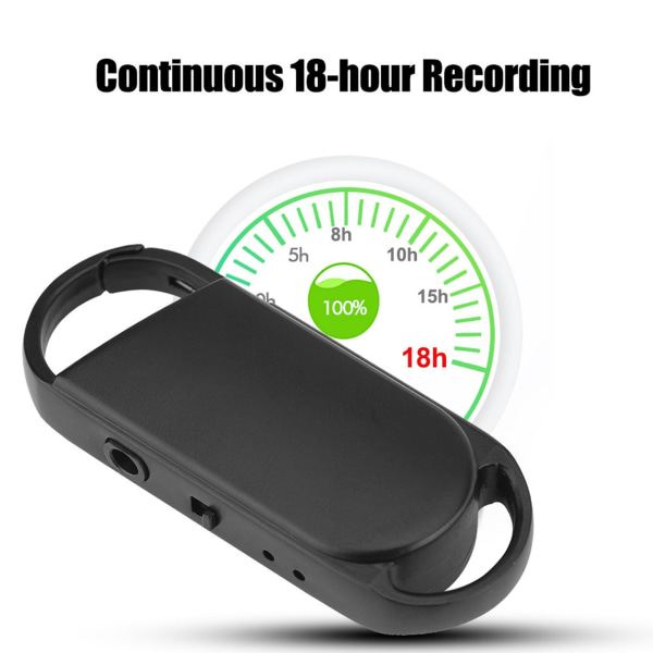 8G 18 timmar nyckelring Digital röstinspelare 512kbps WAV till WMA/M